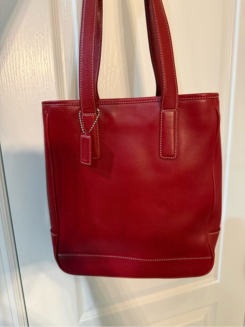 Vintage Coach Red Hampton Tote